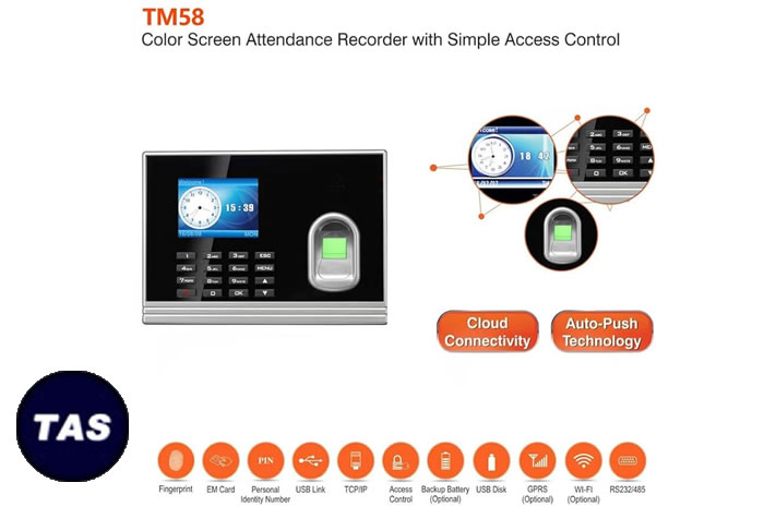TM58 Biometric Fingerprint Clocking in Machines Slider